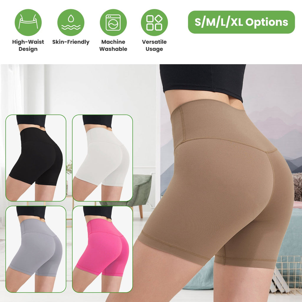 High-Waist Biker Shorts with Tummy Control for Workouts
