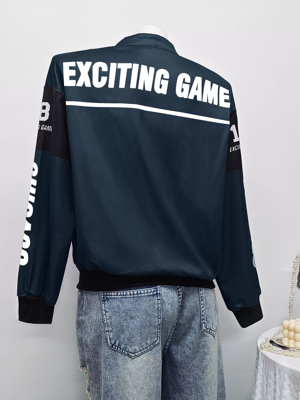 Letter Print Zip Up Jacket