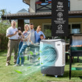 4-in-1 Industrial Evaporative Air Cooler Fan with 12 Gallon Tank and Wheels-Gray