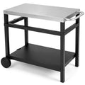 Double-Shelf Grill Table 34" x 20" with Steel Top