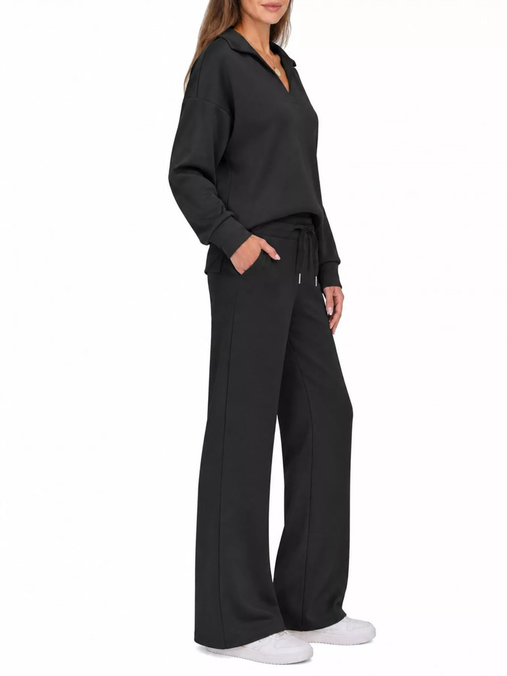 Dropped Shoulder Top and Pants Set