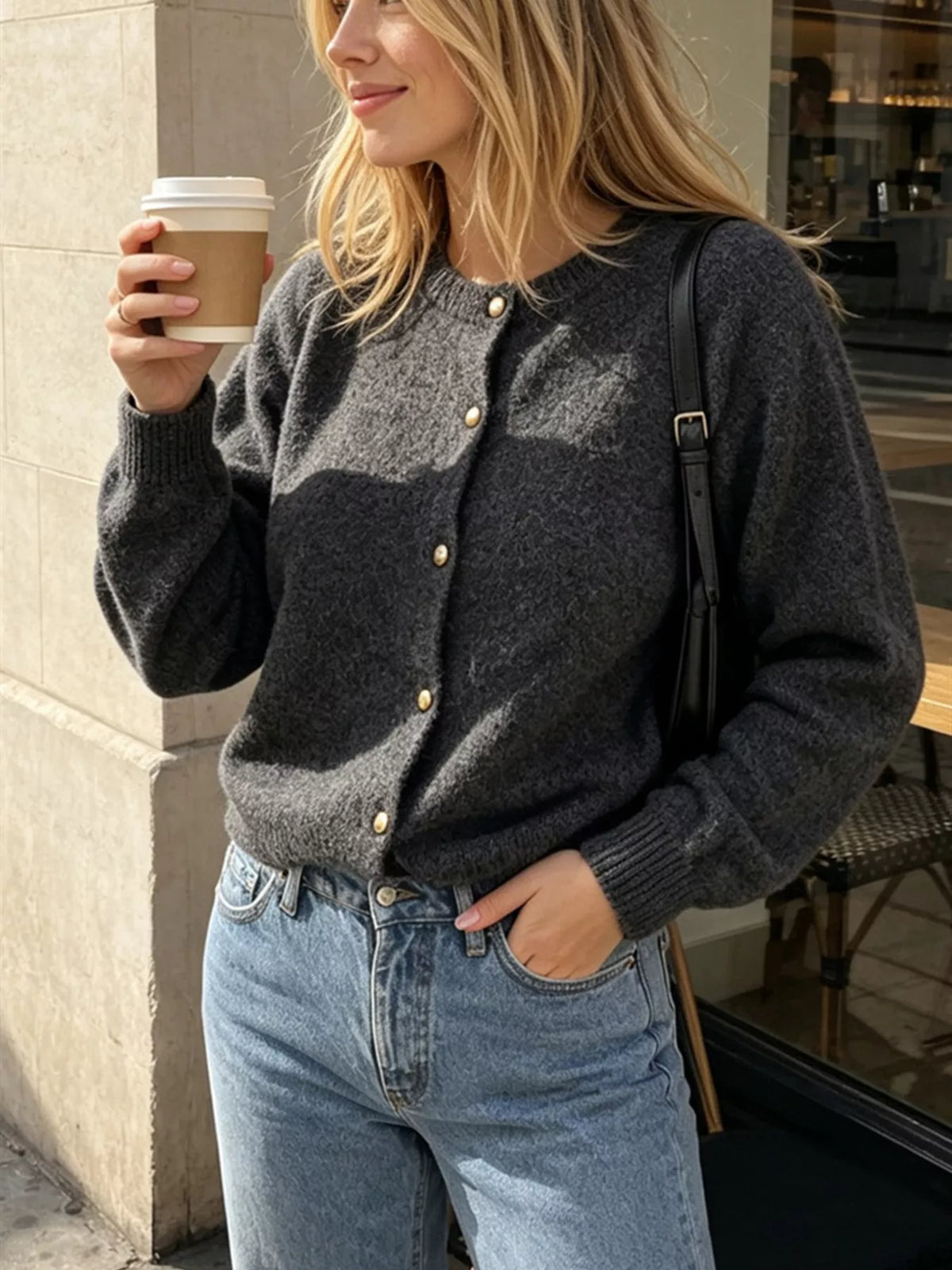 Classic Button-Down Knit Cardigan