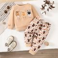 Children's Casual Suit Calf Embroidered Printed Long Sleeve Two-piece Set