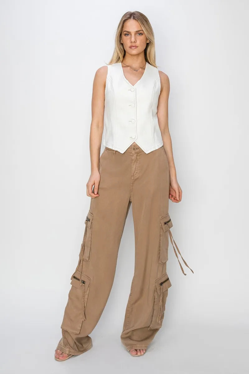 RISEN V Neck Button Down Vest