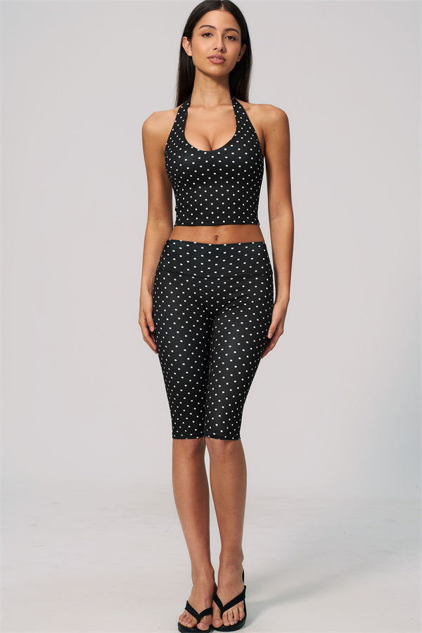 The Frame Halter Tank Top Capri Leggings 2-Piece Set
