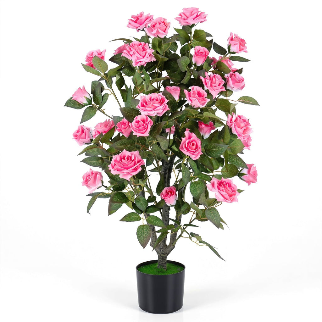 35.5" Artificial Rose Tree with Blooming Flowers in Pot