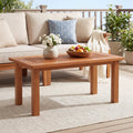 Rectangular Outdoor Coffee Table with Slatted Hardwood Top