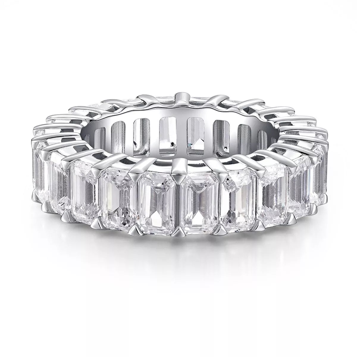 925 Sterling Silver Zircon Geometric Ring