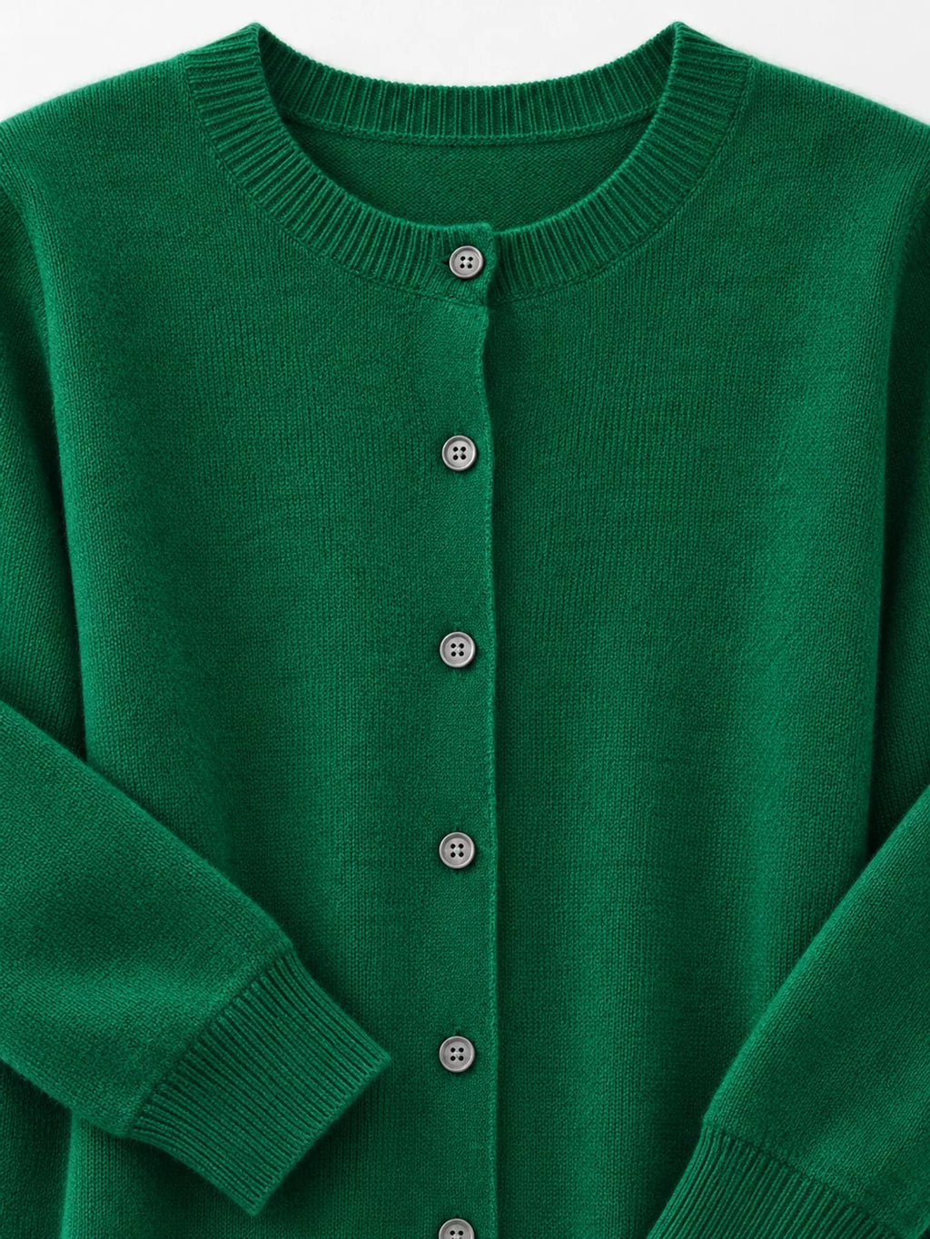 Crew-Neck Button-Down Cardigan