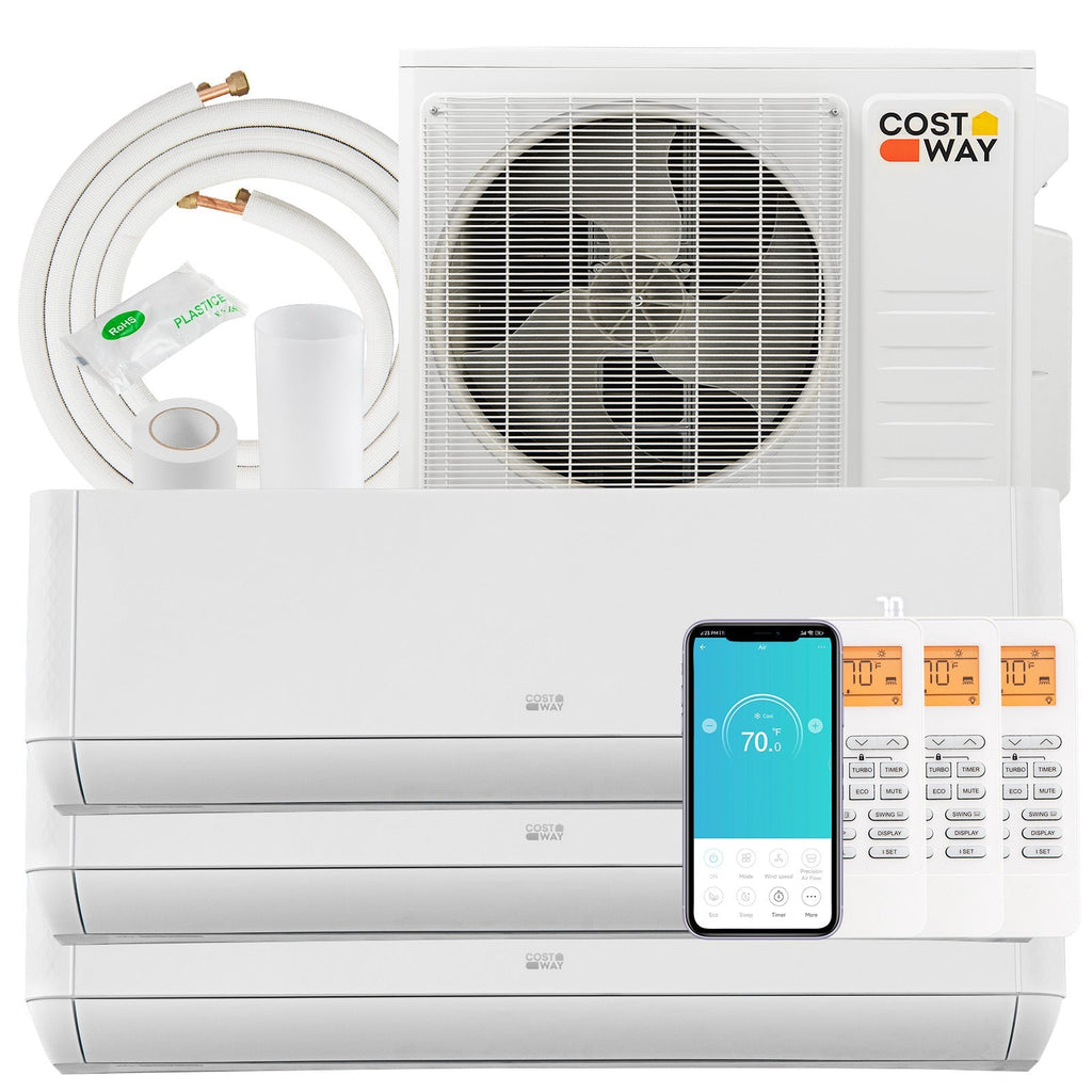 36000 BTU 3 Zone 21.5 SEER2 Mini Split AC with Heat Pump