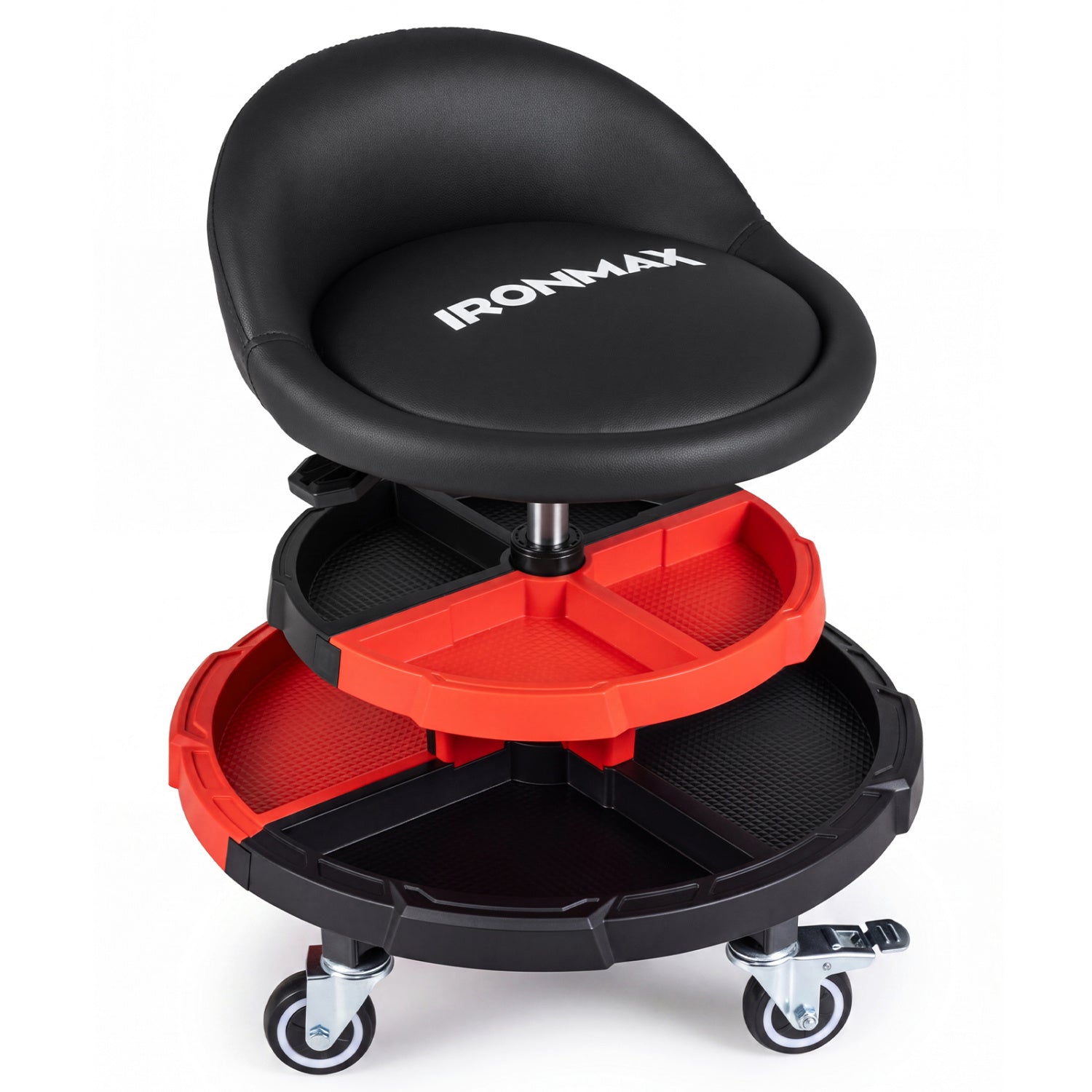 Rolling Mechanic Stool with Adjustable Height & Tool Trays