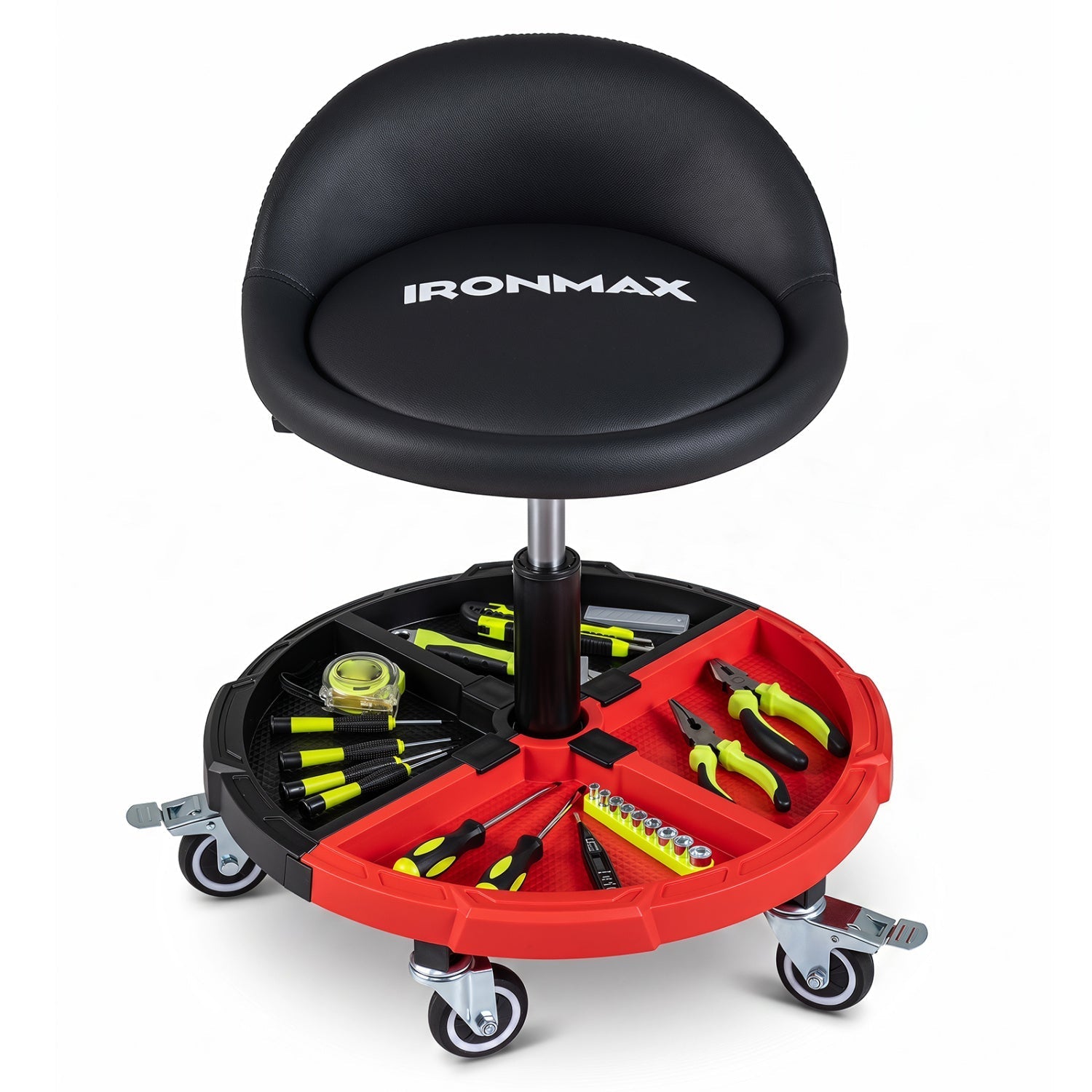 Rolling Mechanic Stool with Adjustable Height & Tool Tray