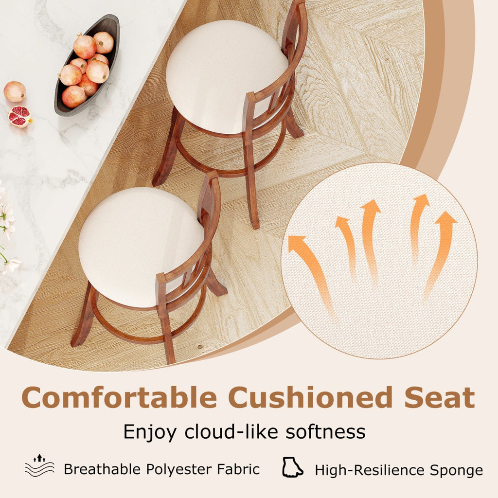 360¬∞ Rotating Counter Height Chairs Set of 2 with Upholstered Seat and Backrest