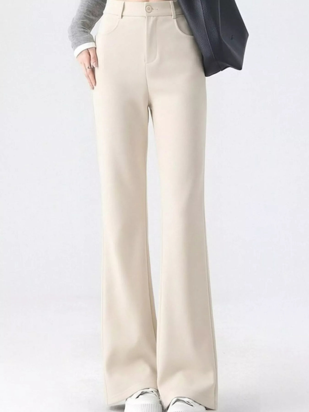 Full Size High-Waisted Slim-Fit Straight-Leg Pants Plus Size