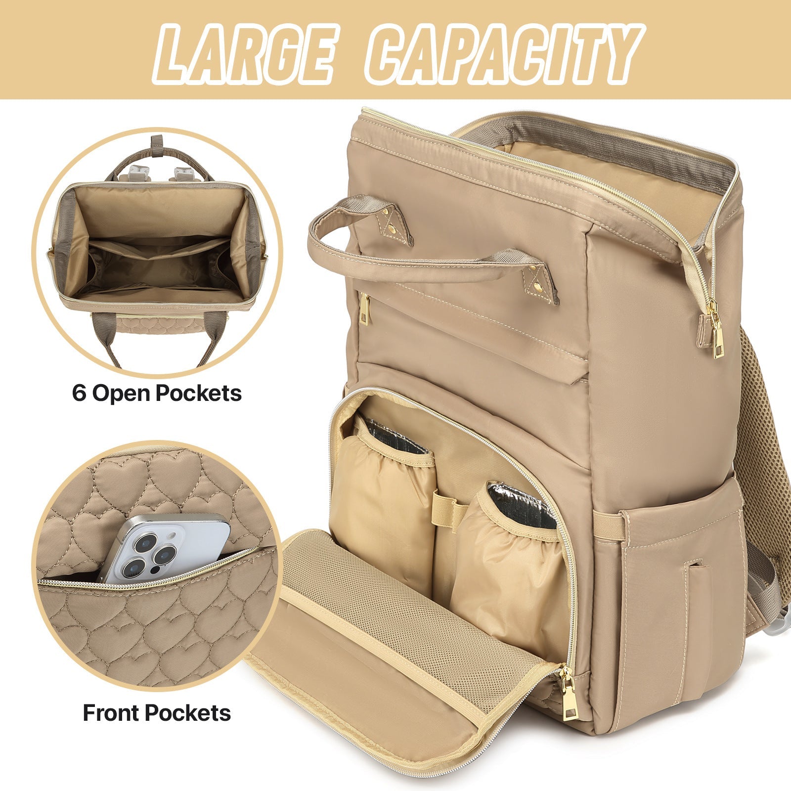 Large-capacity Moms Diaper Stroller Hanging Bag, Insulated