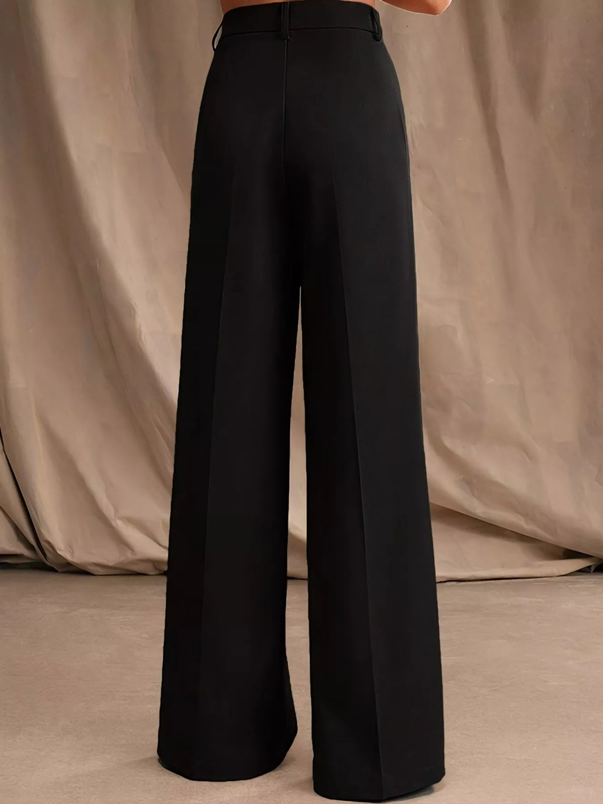 High-Waisted Pleated Wide-Leg Pants