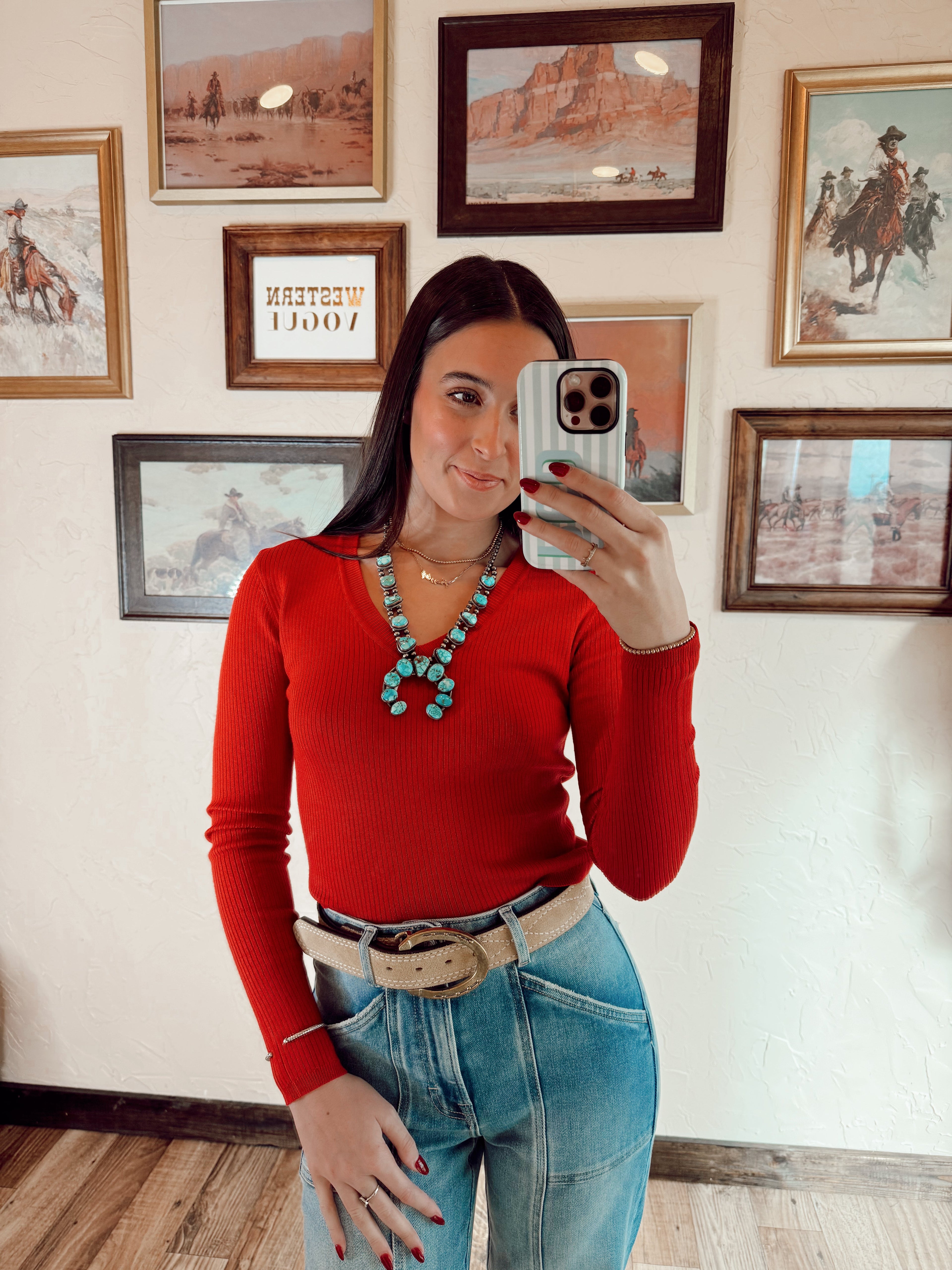 The Sloan Top in Red