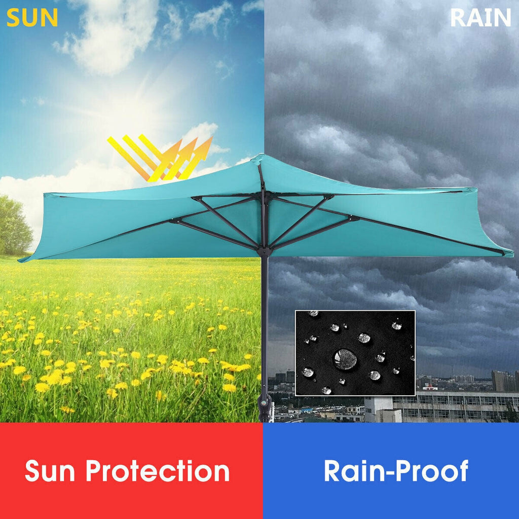 9Ft Patio Bistro Half Round Umbrella