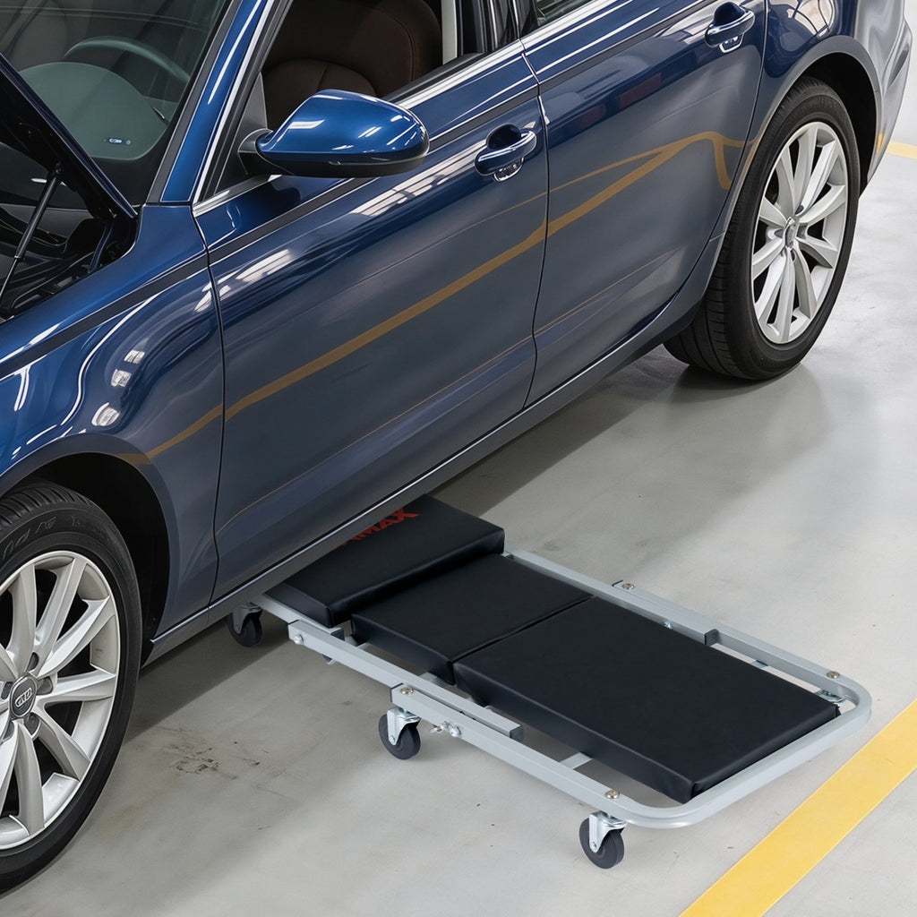 2-in-1 Mechanic Creeper and Z-Seat with 6 Swivel Casters