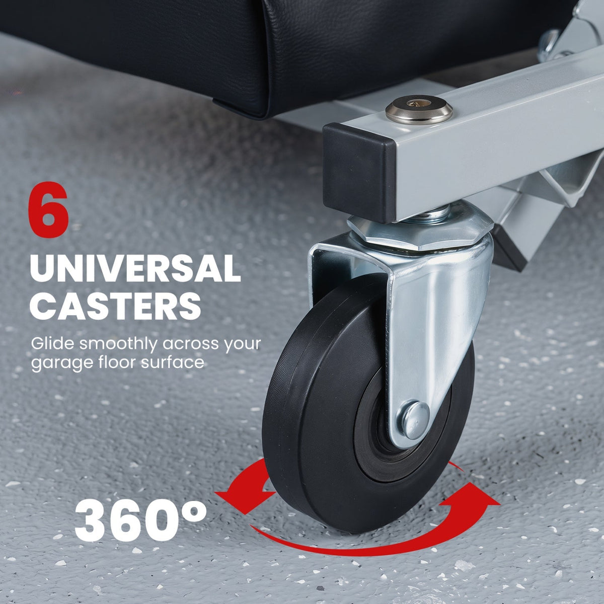 2-in-1 Mechanic Creeper and Z-Seat with 6 Swivel Casters