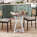 36 Inch Round Dining Table with Metal Pedestal Base-Natural