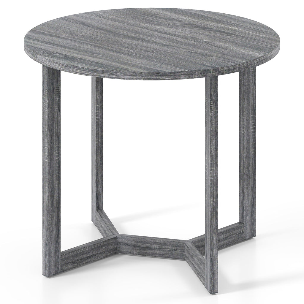 36 Inch Round Wood Dining Table for 2-4 People with Wing-shaped Pedestal Base