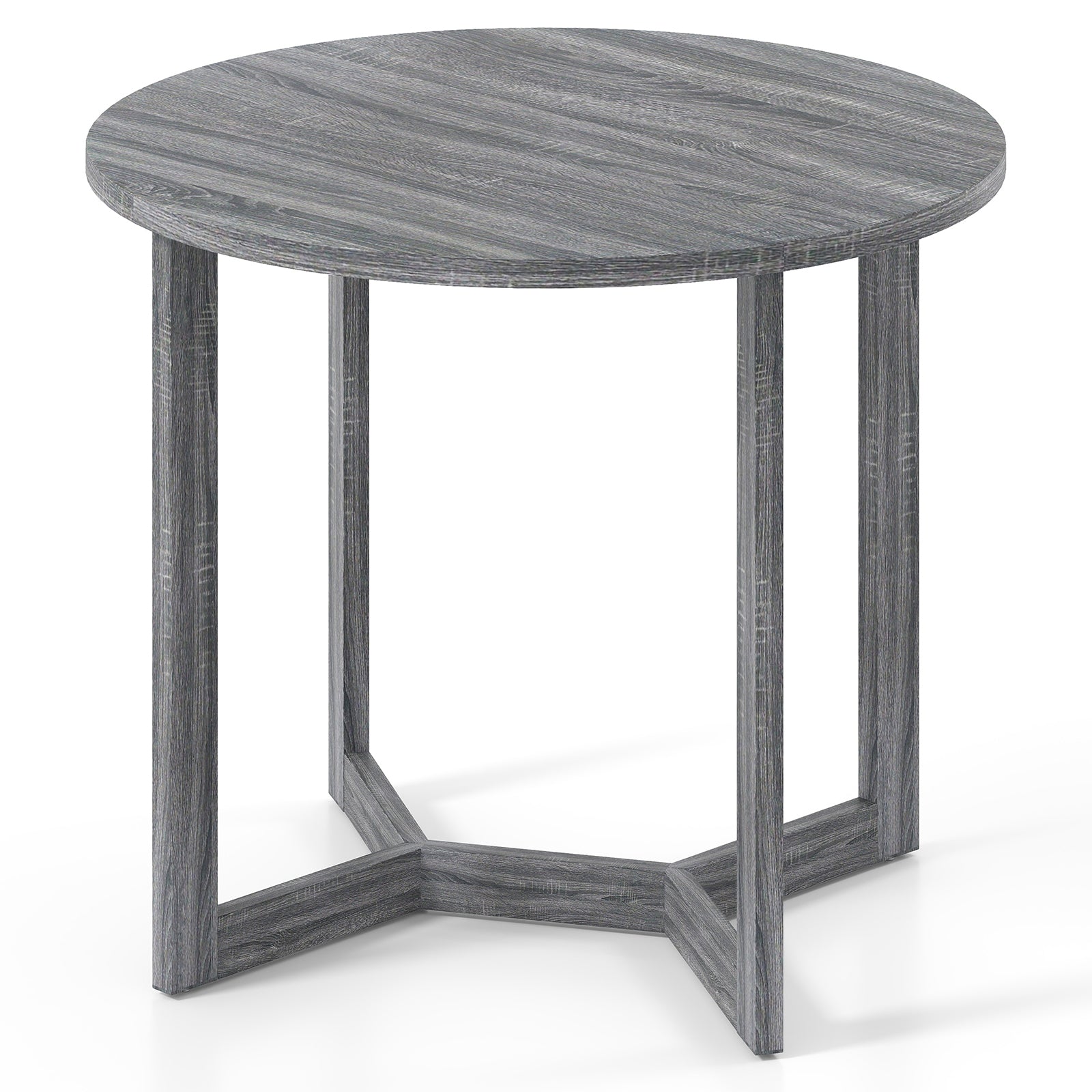 36 Inch Round Wood Dining Table for 2-4 People with Wing-shaped Pedestal Base