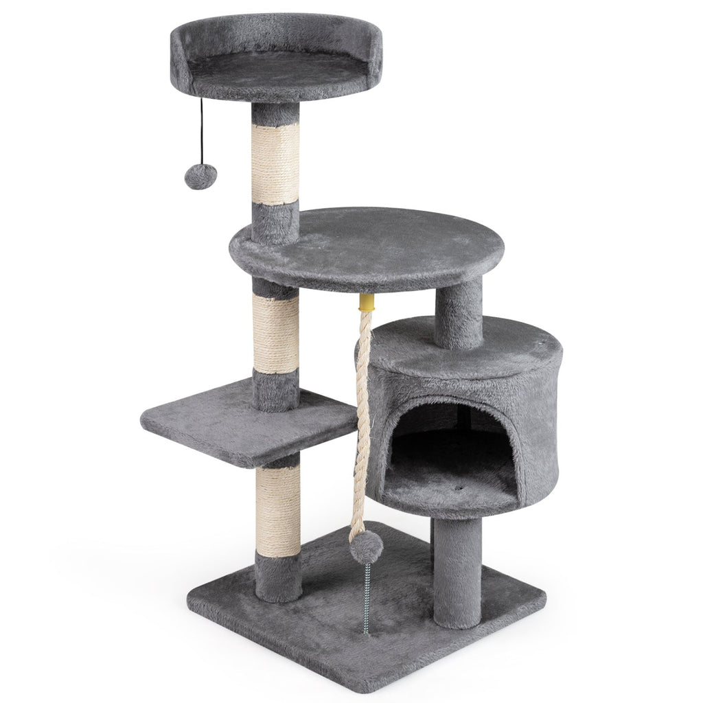 36 Inch Tall Kitten Tower with Condo and Plush Perch