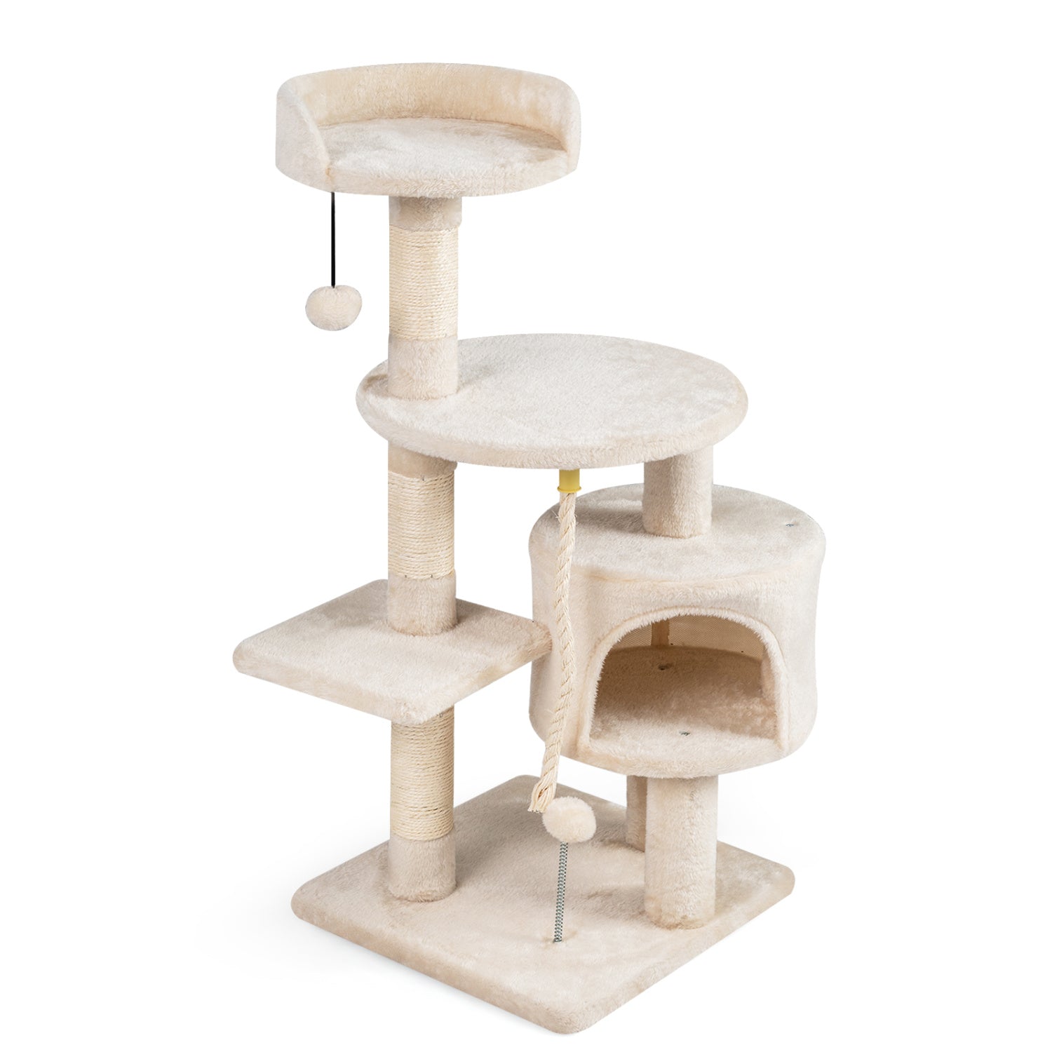 36 Inch Tall Kitten Tower with Condo and Plush Perch