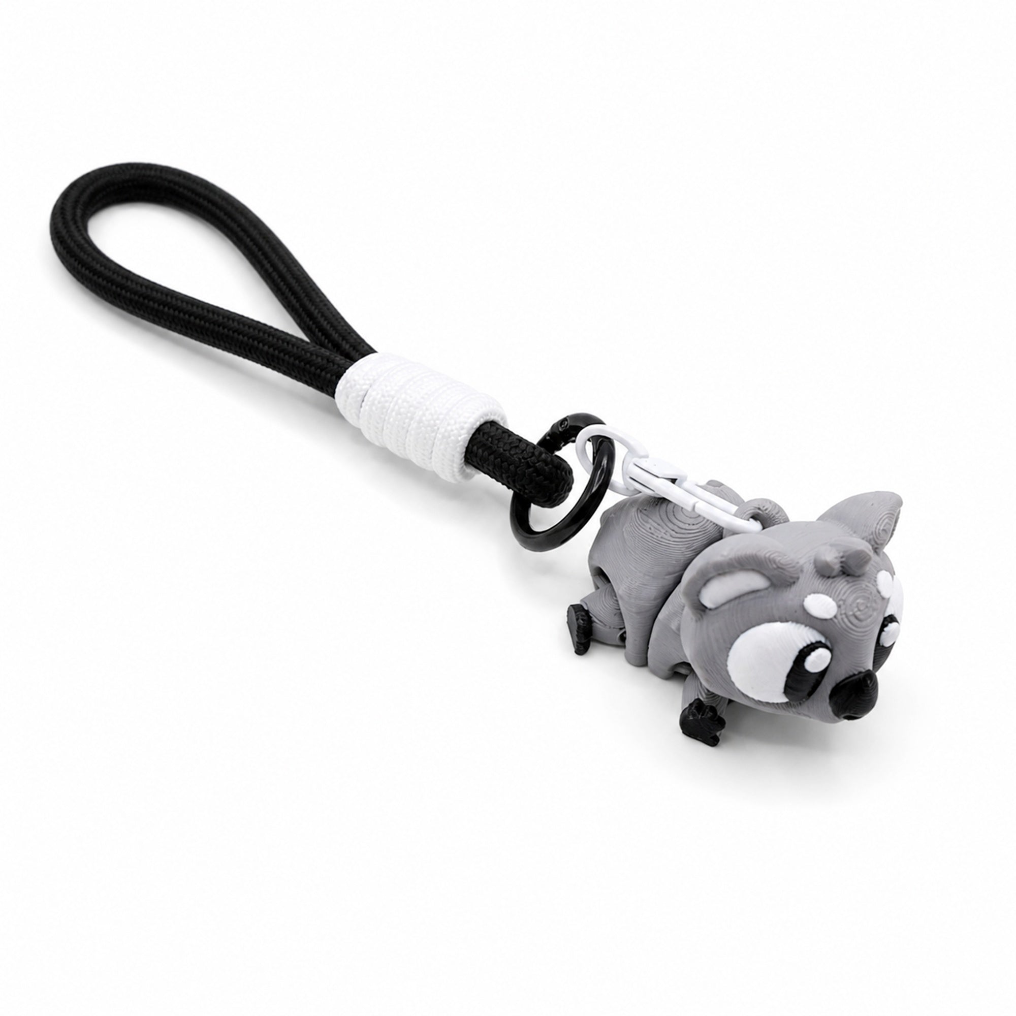 3D Printed Animal Keychain, Articulated Panda Raccoon Koala Bag Charm With Wrist Strap, Cute Portable Backpack Pendant Gift