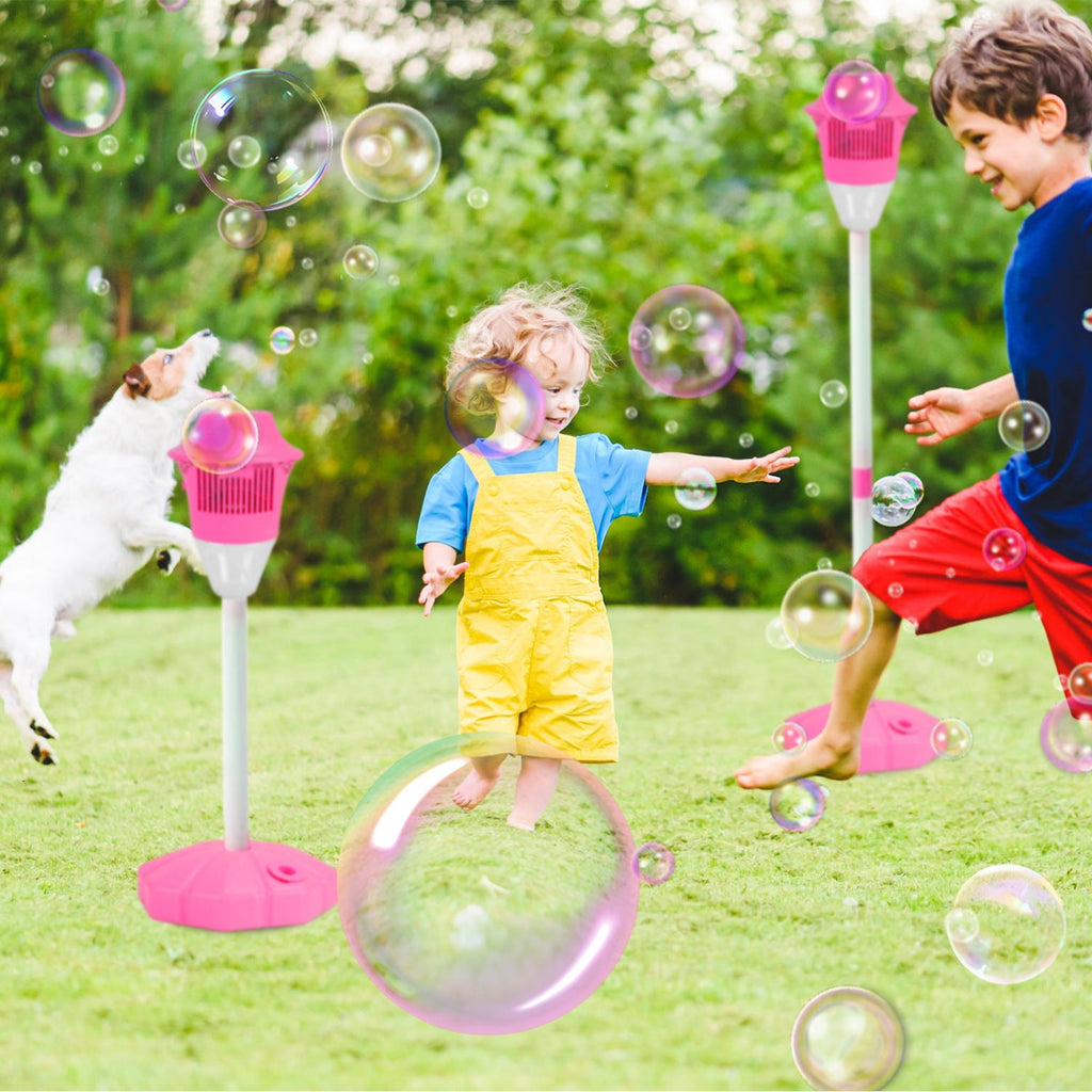 3-in-1 Standing Bubble Machine with Lights and Music