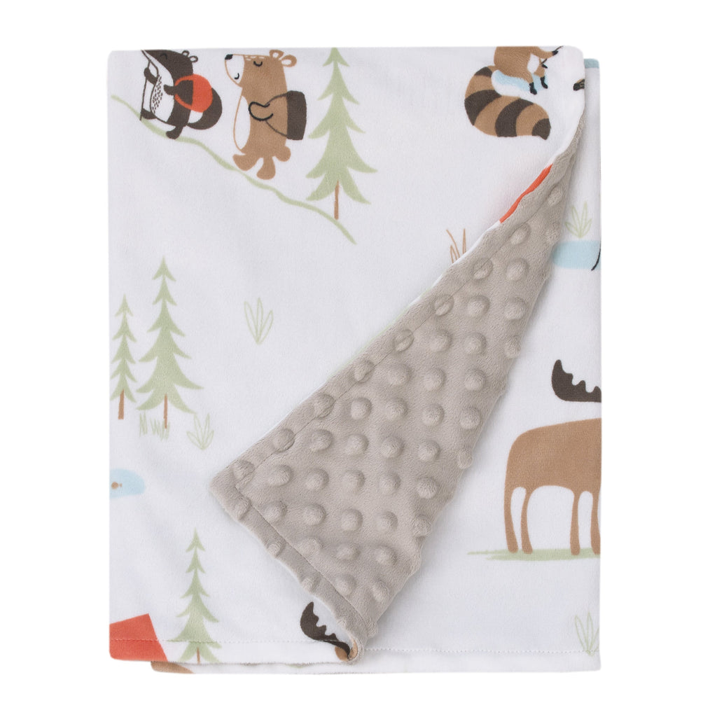 Little Love by NoJo Farm White, Gray, and Green Horses, Cows, and Chickens Super Soft Baby Blanket