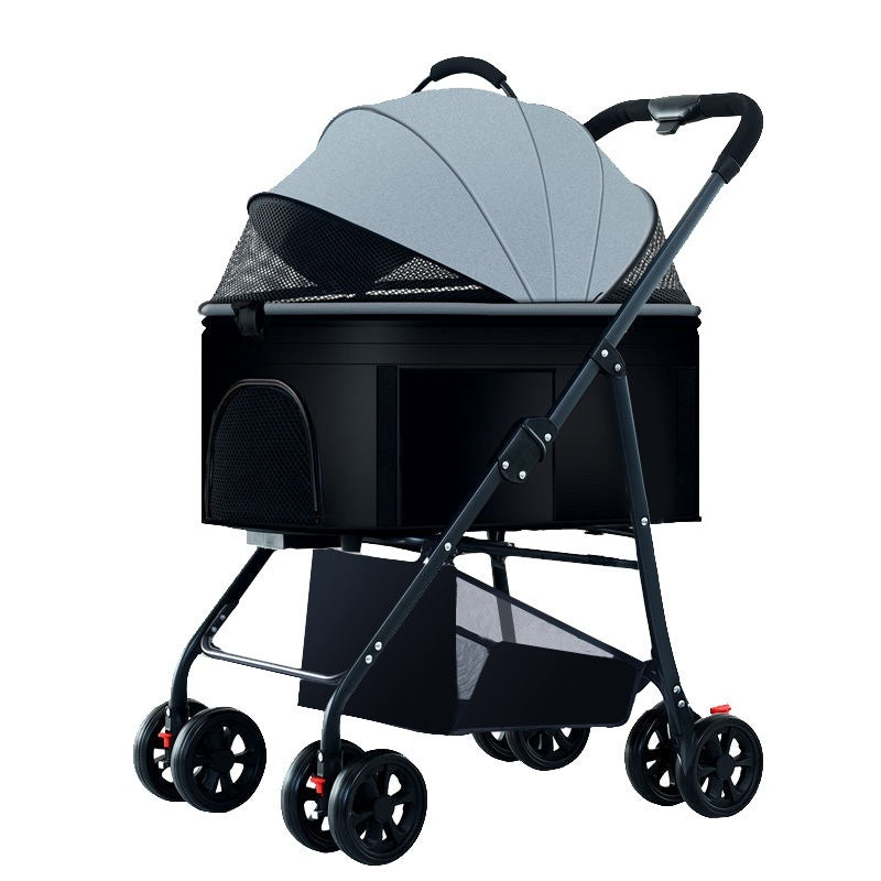 Pet Stroller For Dogs And Cats Portable Detachable Cage With Folding Design For Outdoor Potty Breaks