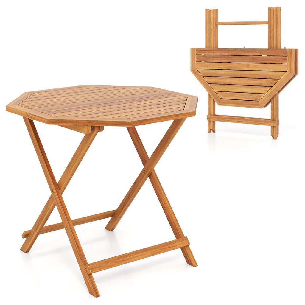 Octagonal Folding Patio Dining Table - Acacia Wood