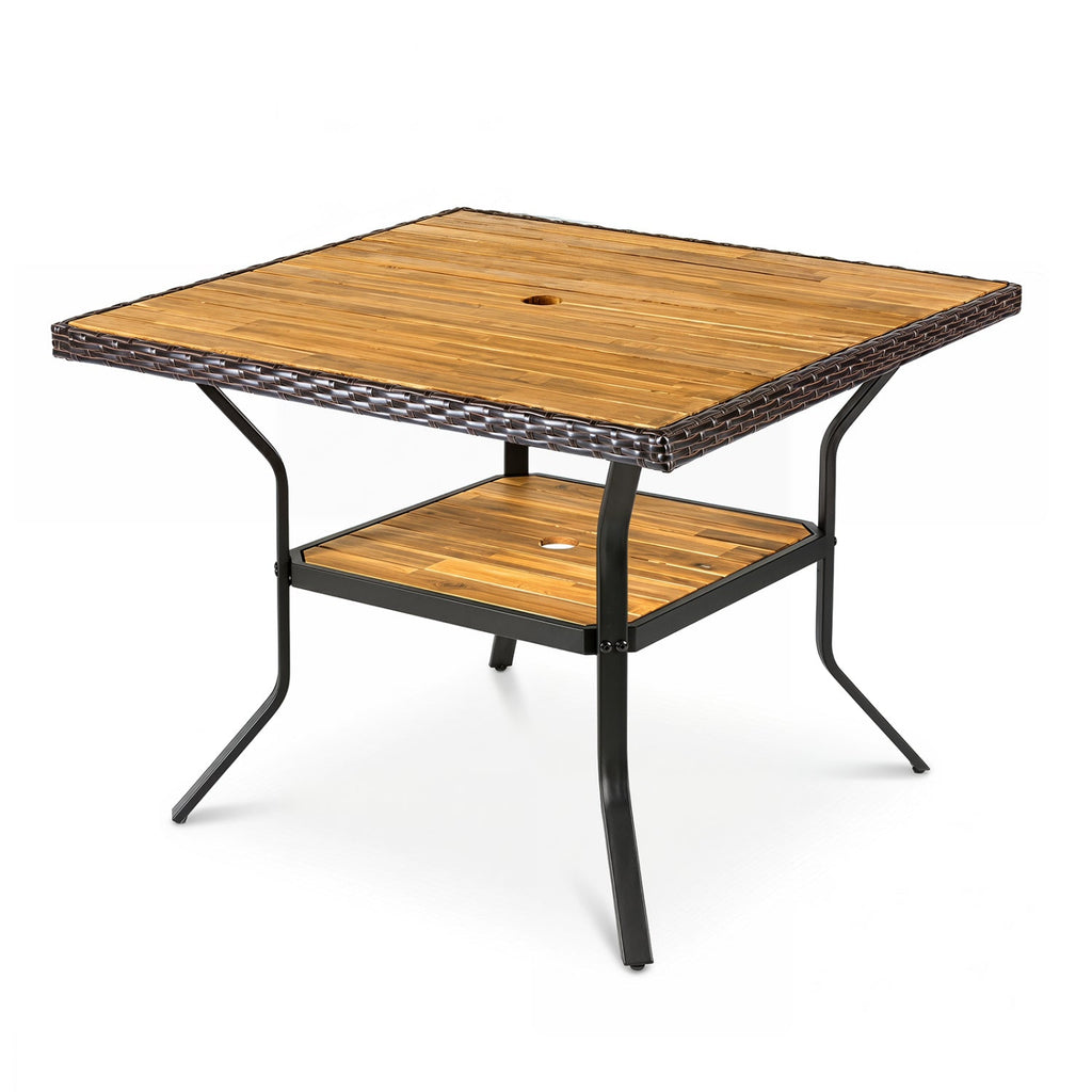 37" Square Outdoor Dining Table with Acacia Wood Top
