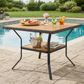 37" Square Outdoor Dining Table with Acacia Wood Top