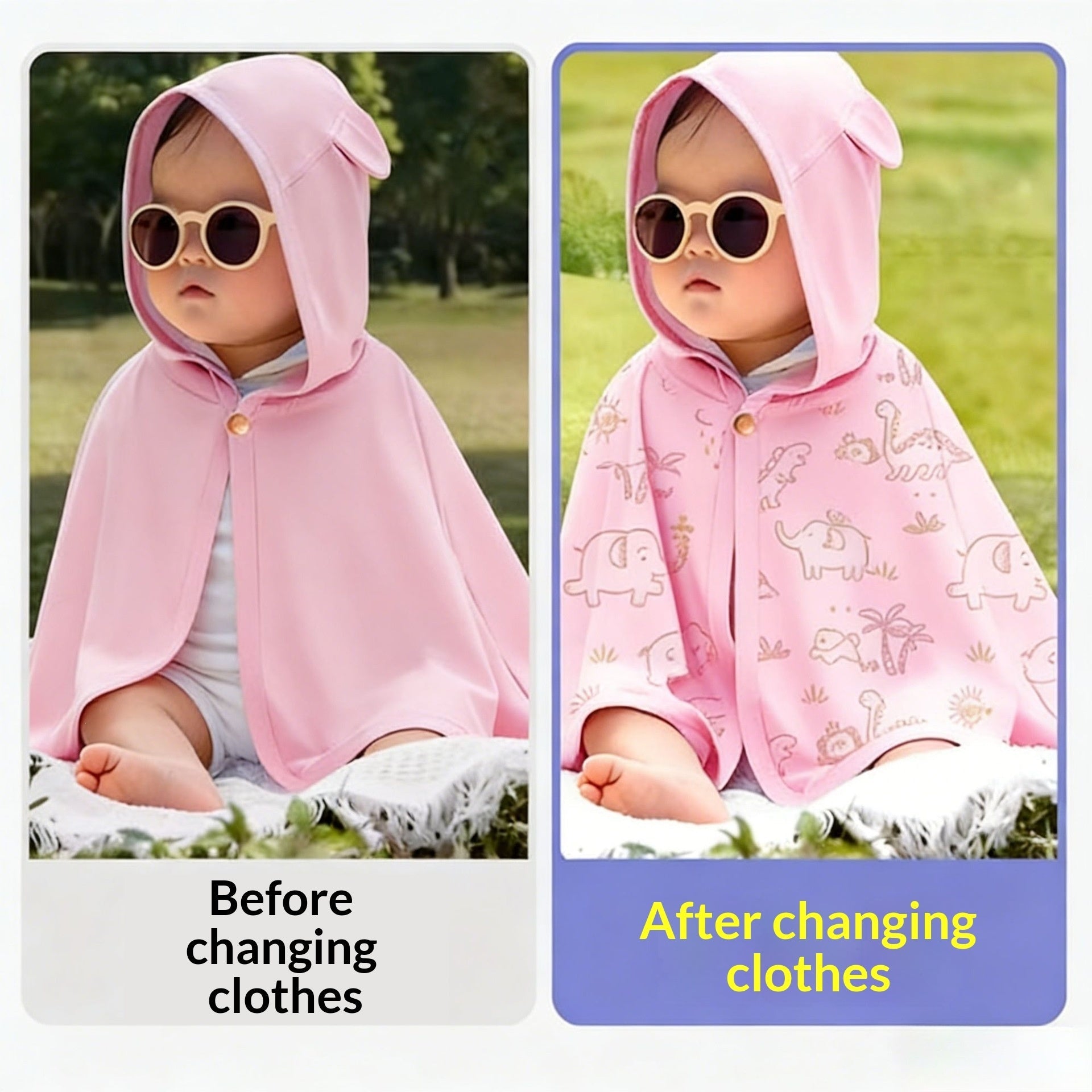 Color-changing UV-protection Cape Baby Sun-protective Garment