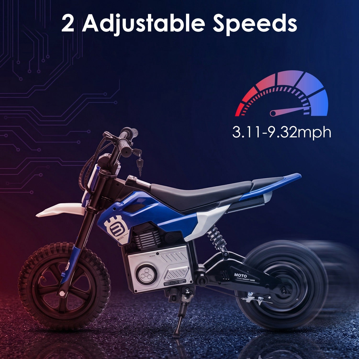 24V Electric Motocross Ride-On Motorcycle for Kids Ages 5-12