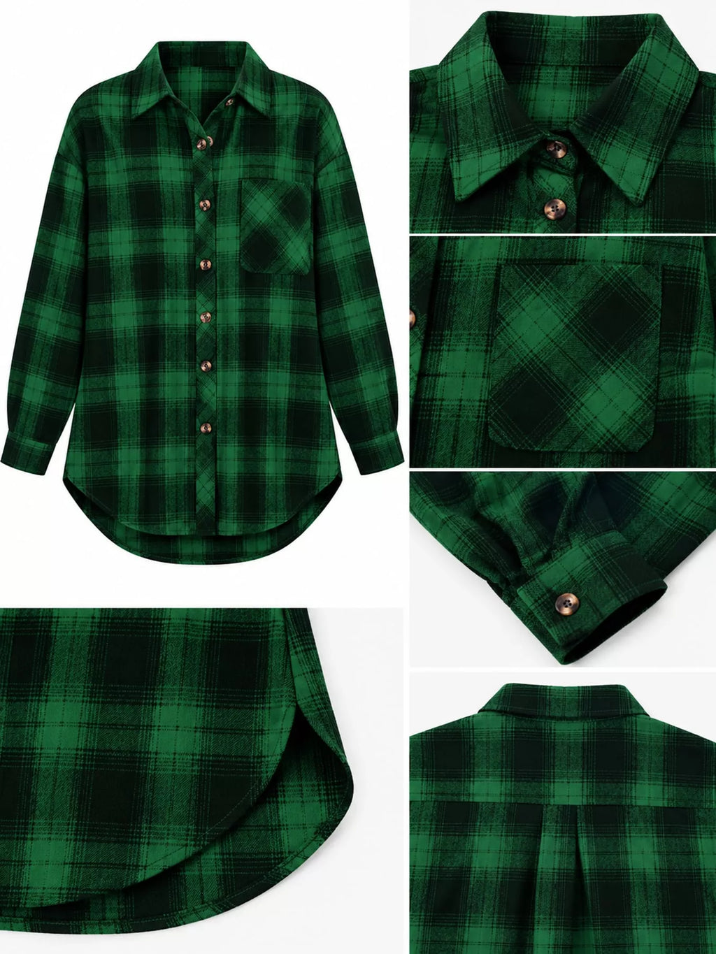 Plaid Button-Down Oversized Shirt