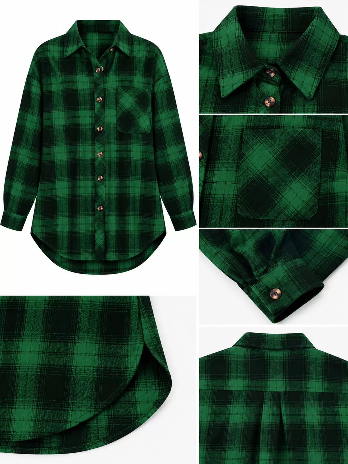 Plaid Button-Down Oversized Shirt