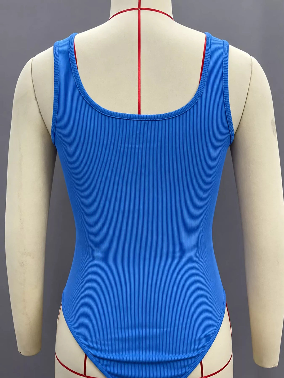 Full Size Ribbed Knit Sleeveless Scoop Neck Bodysuit Plus Size