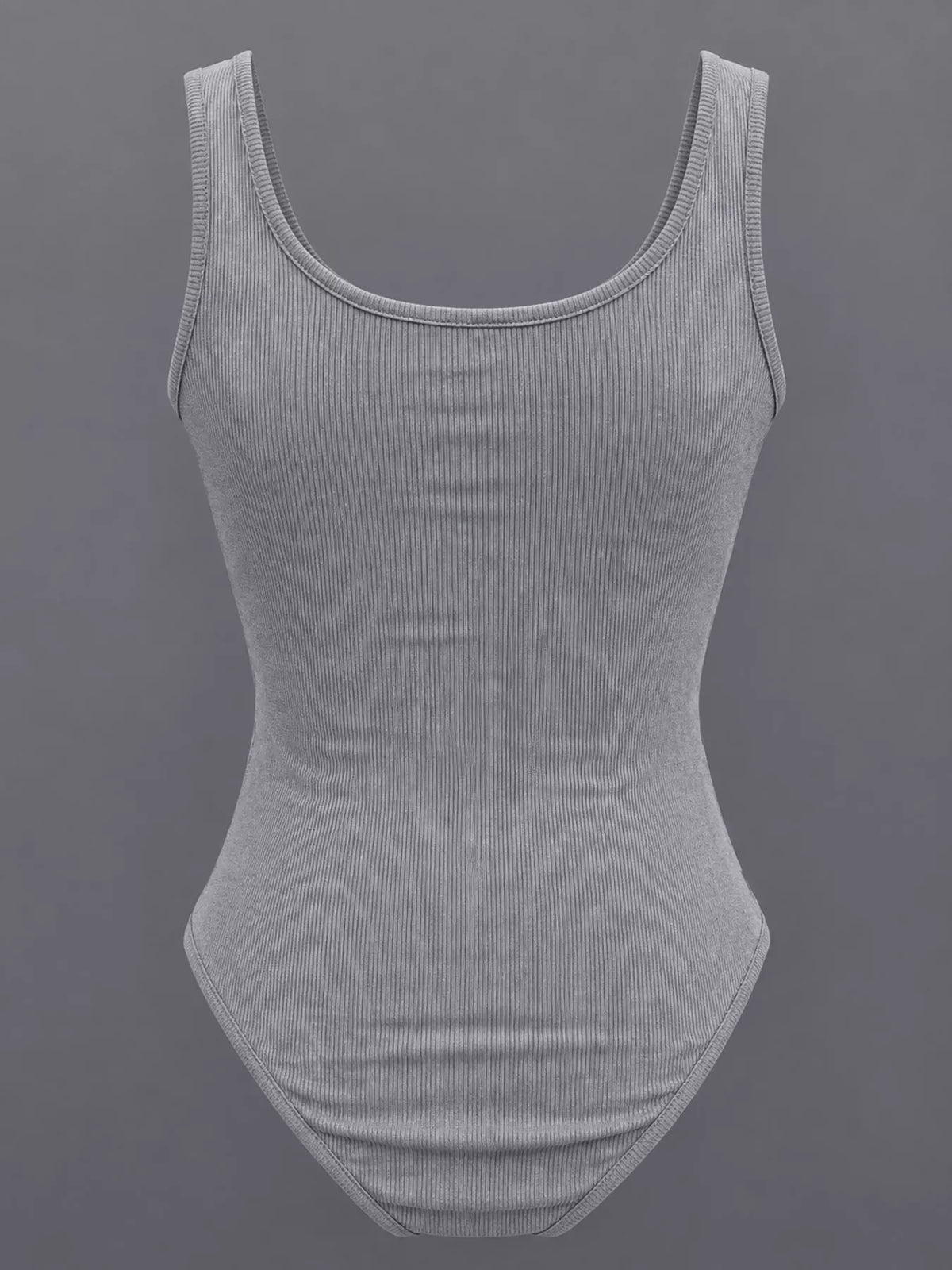 Full Size Ribbed Knit Sleeveless Scoop Neck Bodysuit Plus Size