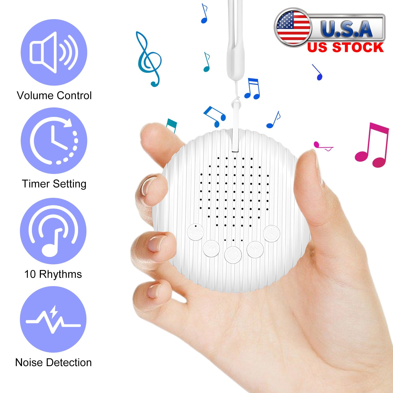 Portable White Noise Sound Machine for Sleep and Focus