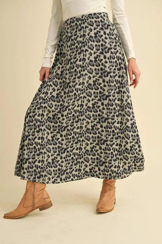 Aemi+Co Leopard Midi Skirt