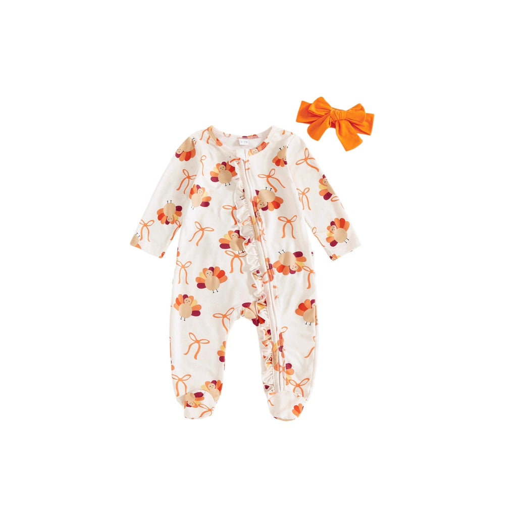 Cotton-linen Baby Romper With Headpiece