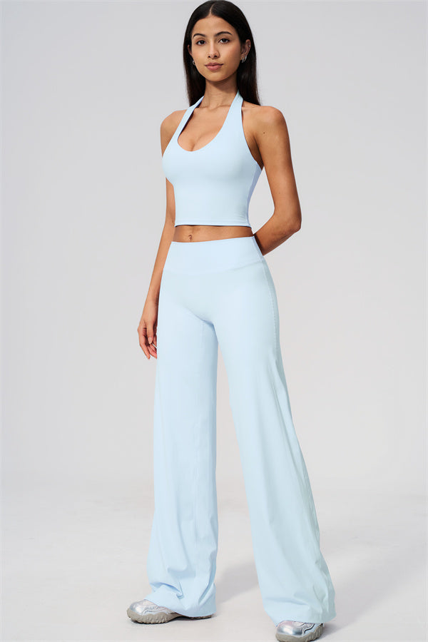 The Twirl Wide Strap Halter Crop Top