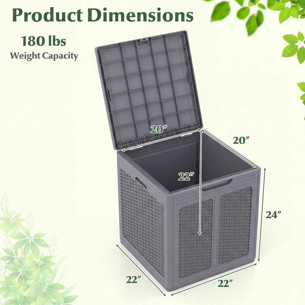 39 Gallon Deck Box with Lockable Lid - Weatherproof Storage