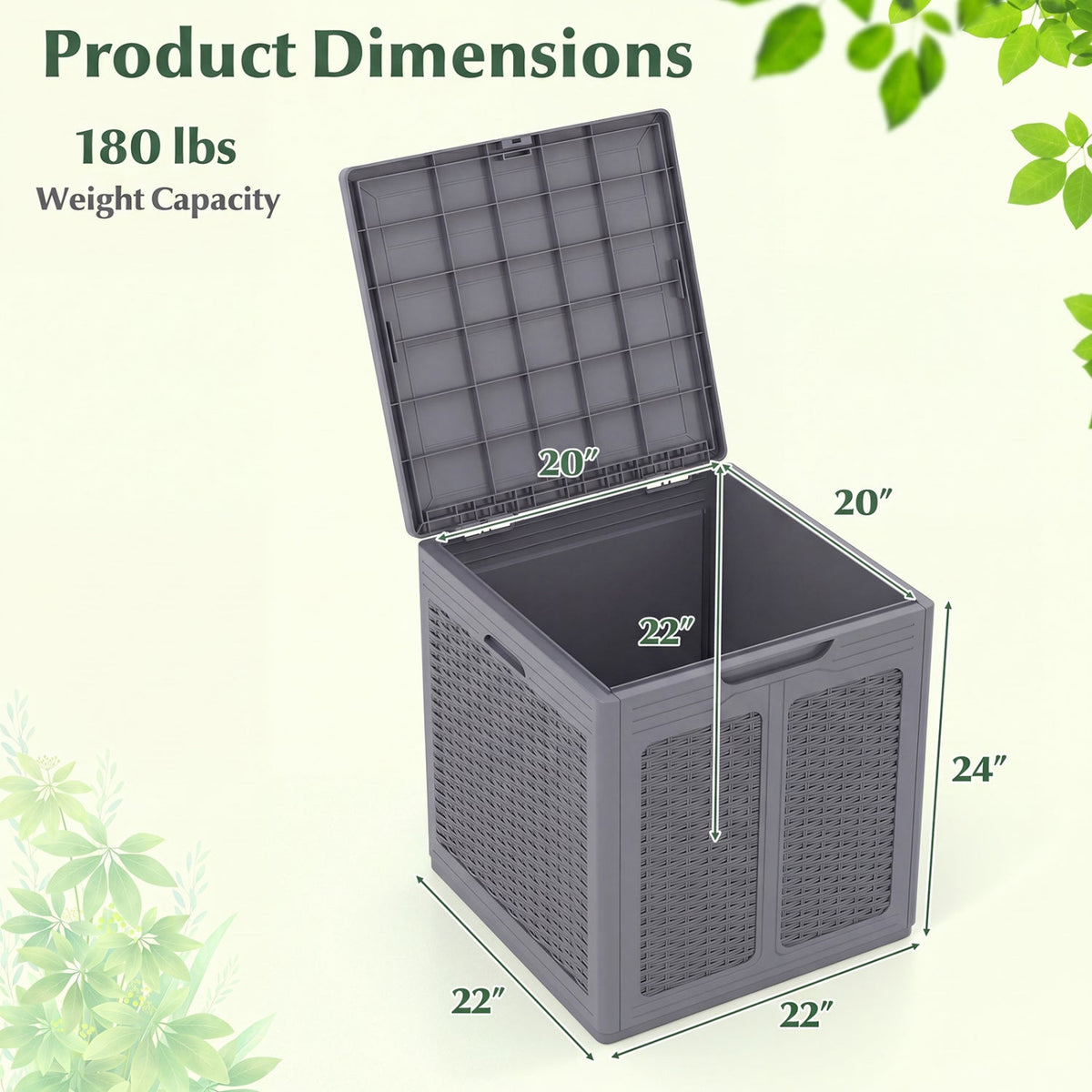 39 Gallon Deck Box with Lockable Lid - Weatherproof Storage