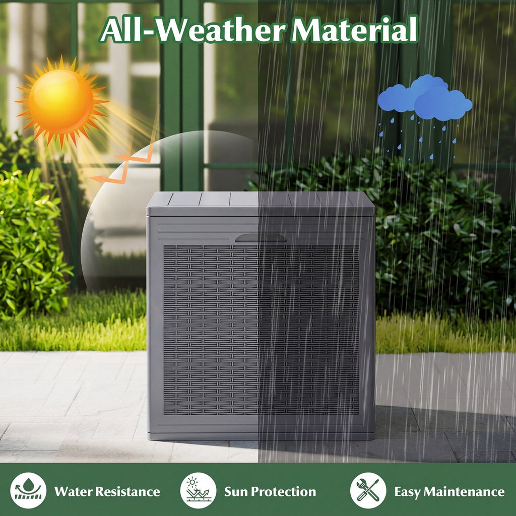 39 Gallon Deck Box with Lockable Lid - Weatherproof Storage