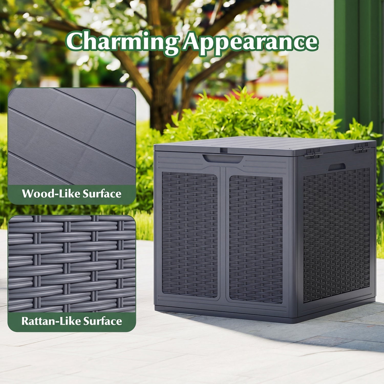 39 Gallon Deck Box with Lockable Lid - Weatherproof Storage